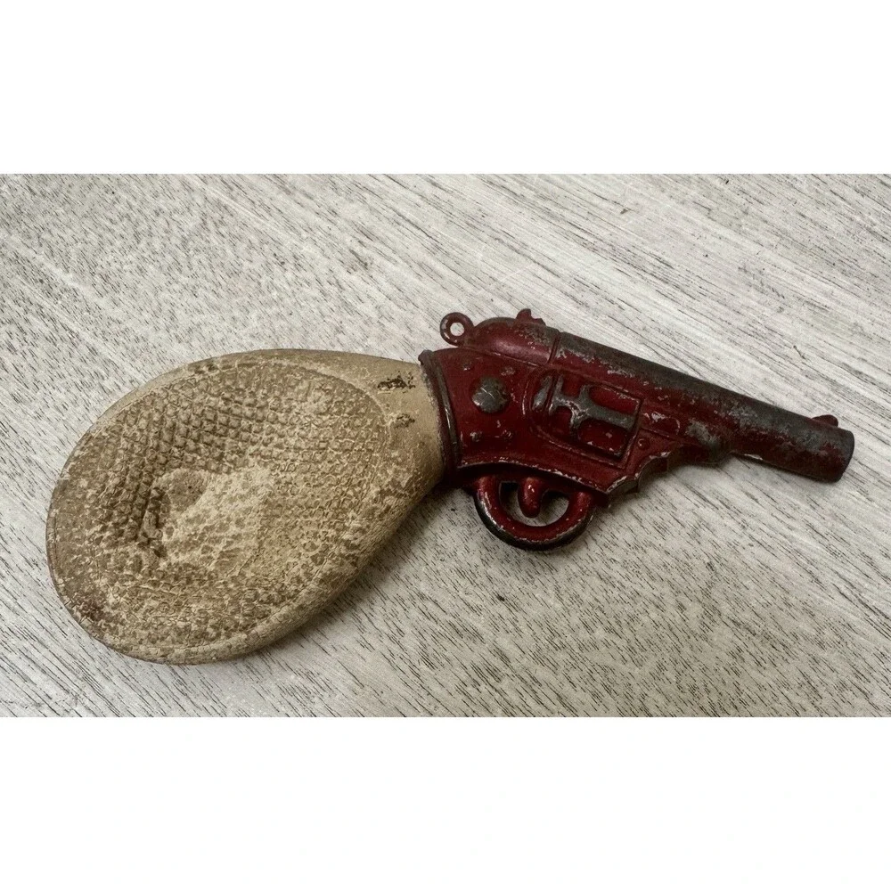 Vintage DieCast Metal-Rubber Bulb Water Gun - Decorative Antique Toy Collectible